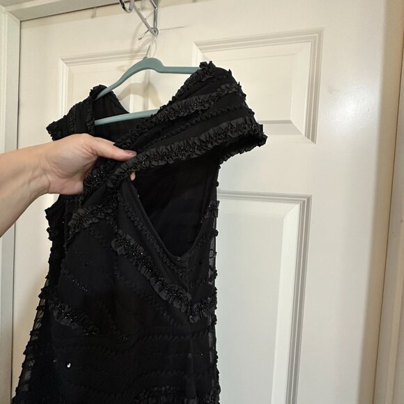 Tadashi TooPlus Size Sequin & Ruffle Mesh Overlay Cocktail Dress 2X - Picture 5 of 15